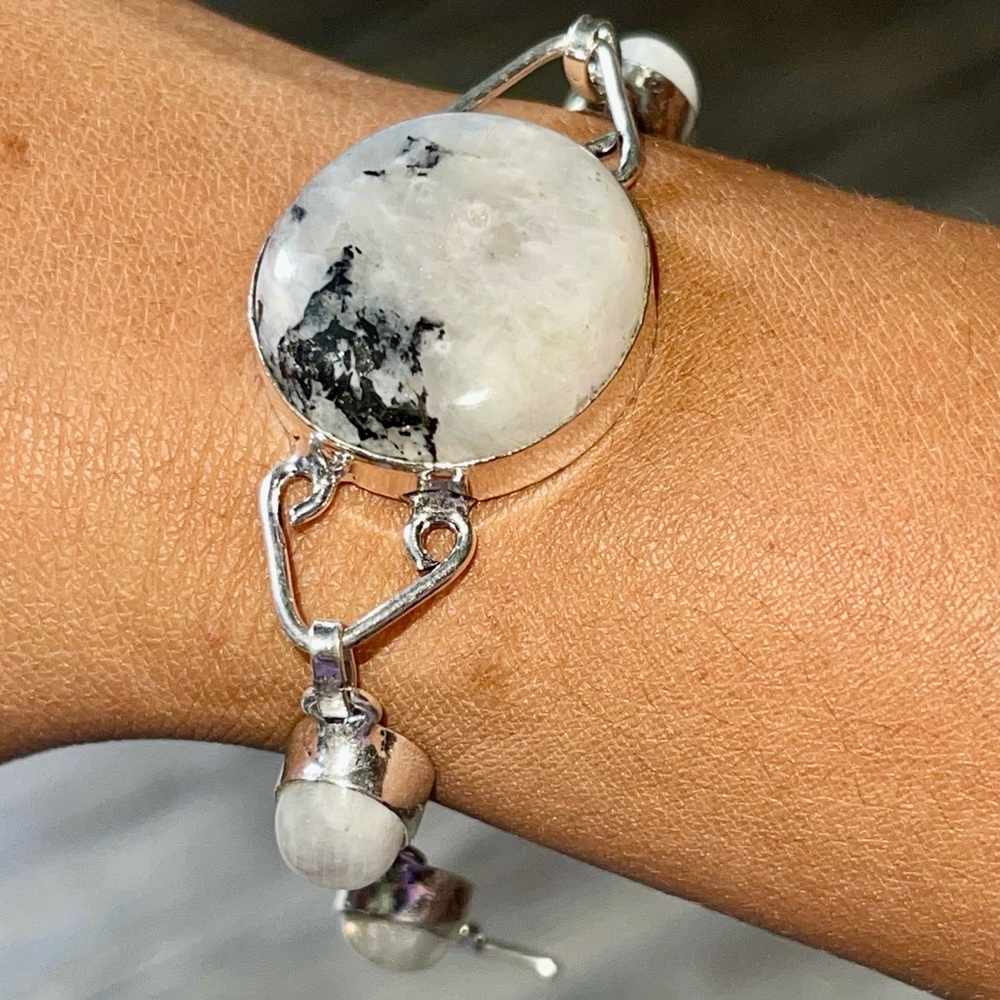 Rainbow Moonstone Bracelet 7 1/2”-8”